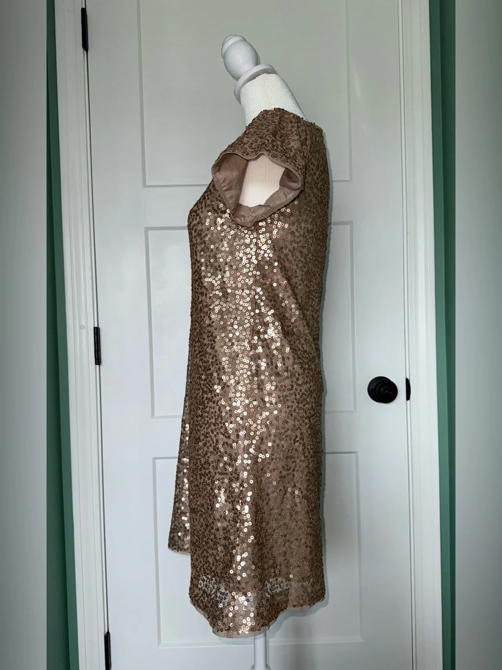 GAP Kids Gold Sequin Lined Trim Dress